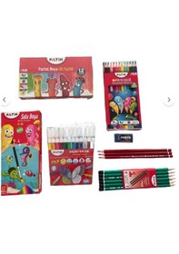 Resim Benisa Shop Fatih 12 Li Kırtasiye Set , Kuruboya, Suluboya , Pastel Boya , Keçeli Kalem,kalem Set , Silgi Çok Renkli 
