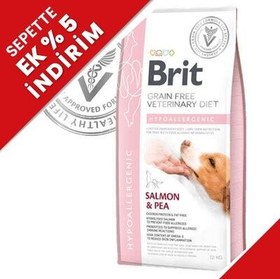 Resim Brit Veterinary Diets Hypoallergenic Tahılsız Somon Bezelye Köpek Maması 2 Kg + Temizlik Mendili 