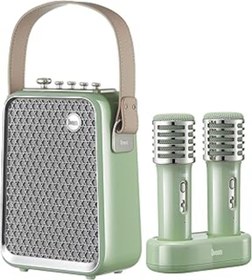 Resim Karachil Divoom Songbird-Hq Çift Karaoke Mikrofonlu Bluetooth Hoparlör (Yeşil) 