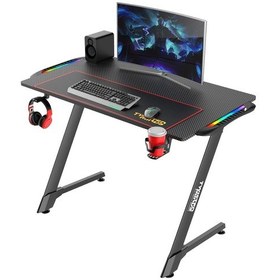 Resim Twisted Minds Z Tm-z-1060-rgb Karbon Fiber Rgb Gaming Oyuncu Masası Abanoz - Beyaz 
