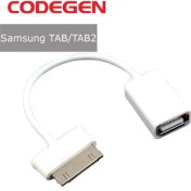 Resim Samsung Galaxy TAB/TAB2 USB Çevirici Beyaz OTG Kablo 