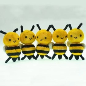 Resim Hype Store Amigurumi Arı Figür 13 cm - El Yapımı Pamuk Ip Örgü Dekoratif Obje 