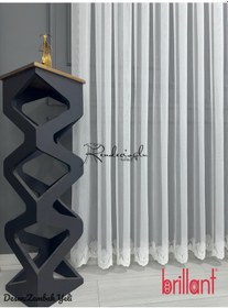 Resim Tül Perde Brillant Marka Titi Zemin Etek İşleme Zambak Yeli Ekru 