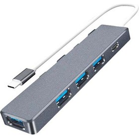 Resim 5 In 1 Type C Dönüştürücü 4 USB Portlu Adaptör Hub Çoklayıcı AL-34942 