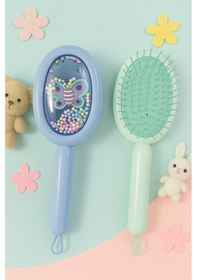 Resim 1 Adet Kelebek Figürlü Renkli Boncuklu Kız Çocuk Saç Tarağı Fırçası Kolay Taranma Saçları Acıtmaz 