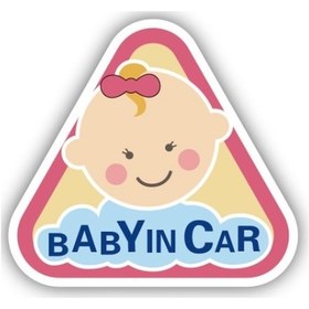 Resim Sones 10 Adet Arabada Bir Bebek Var Çıkartmalar Uyarı Çıkartmaları Stil: Ct223p Üçgen Kız Yapışkanlı Çıkartmalar 