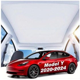Resim Challenger Tesla Model Y 2020-2024 Katlanır Tavan Stor Perde Isı Yalıtım Soğutma 