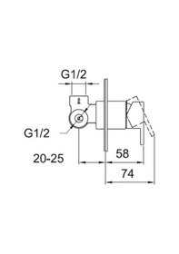 Resim Kale Eternal Ankastre Duş Bataryası 7319126055 Krom 