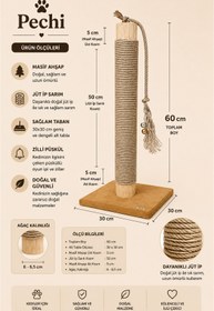 Resim Pechi Masif Kedi Tırmalama 60cm 