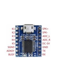 Resim Jq6500 Mp3 Modülü-16Mbit Mini Ses Mp3 Wmv 5 Tuşlukontrol Microusb 