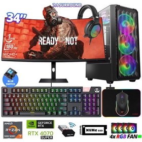 Resim Xaser Delux X116 R7-5700X 32 GB 512 GB M.2 NVMe SSD 12 GB RTX4070 Super 34" Free Dos Masaüstü Oyuncu Bilgisayarı 