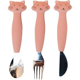 Resim Trixie Silikon Çatal Kaşık Ve Bıçak Seti Mrs.cat Karışık Çok Renkli 