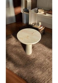 Resim Doğal Masif Ahşap Tekli Yan Sehpa Naturel Renk Mantar Sehpa - Fiskos Zigon Çiçeklik Naturel 