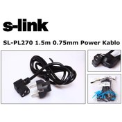 Resim S-Link Sl-Pl270 1.5M 0.75Mm L Power Kablo Güç Kablosu 90 Derece 