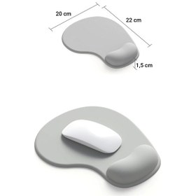 Resim Sonictouch Bilek Destekli Gri Damla Tipi Pürüzsüz Yüzey Dikişsiz Gamer Oyuncu Mouse Pad 20x22cm Mousepad 