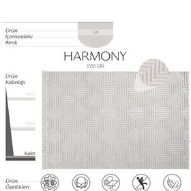 Resim Cool Halı Harmony 1550 Gri Yumuşak Dokulu Çocuk Odası Halısı Modern Koridor Salon Dokuma Makine Halısı 