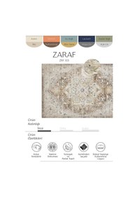 Resim Cool Halı Zaraf Krem Kahve Halı Klasik Göbekli Desen Ev Oda Halısı Oturma Odası Salon İnce Halı Krem - Kahve 