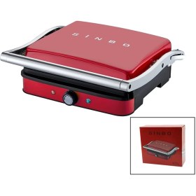 Resim Go İthalat KIRMIZI IZGARA VE TOST MAKİNESİ AYARLANABİLİR ISI 180 DERECE AÇILABİLİR ÜST GÖVDE SSM-2571 