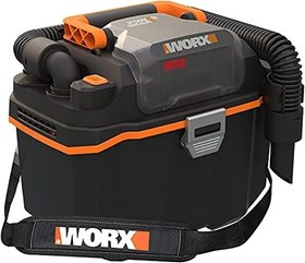 Resim WORX WX031.9 akülü ıslak/kuru elektrikli süpürge - mobil ve kullanışlı - 20 V - derz başlığı ve geniş püskürtme başlığı ile - akü ve şarj cihazı yok, siyah/turuncu 