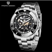 Resim Pagani Design Pd-1659 Paslanmaz Çelik Su Geçirmez Mekanik Saat Safir Cam Otomatik Saat Lüks İş Erkek Saati Gümüş - Siyah 