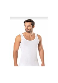 Resim Erdem 1121 Erkek Likralı Askılı Sporcu Atlet 6 Adet Beyaz 