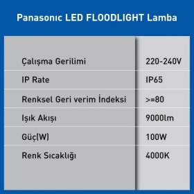 Resim Hype Store LED Projektör, Gün Işığı 100W 9000LM 4000K 