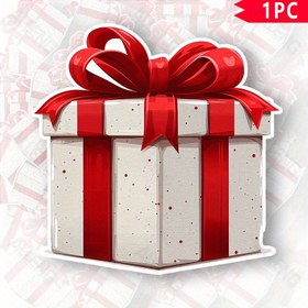 Resim 1pc Hediye Kutusu İkonu Kırmızı Araba Sticker Sanatı Dekal Otomobil Kamyon Bumpers Pencereleri Laptop Öz-Yapışkan Vinil Dekal, Ev Dekorasyonu & Cam & Metal Yüzeyler için Mükemmel 