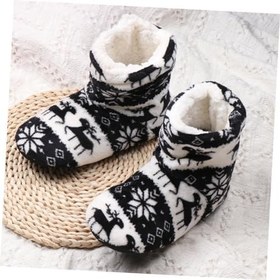 Resim ABOOFAN 1 Çift Ayak Isıtıcıları Kış Sıcak Açık Kapalı Ayakkabı Yetişkinler Terlik Mercan Polar Sıcak Bootie Kabarık Peluş Kapalı Açık Kışlık Terlik Erkekler Ve Kadınlar Eğlence 