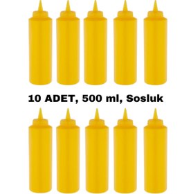Resim GastroPlast 10 Adet, 500 ml, Fişek Plastik Sosluk, Ketçap, Mayonez, Hardal, Barbekü, Zeytinyağlık, Limonluk 