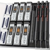 Resim Stageek 13 Parça Set / 5 Parça Set Mekanik Marangoz Kalem Seti, Sanat Kalem Uçları 0.5, 0.7mm Uç Tutucular, 120 HB ve 2B Uç Dolumları, Silgiler, Yazma, Çizim ve Eskiz Yapmak İçin Uygun, Yazma, Eskiz Yapma ve Çizim İçin Uygun 