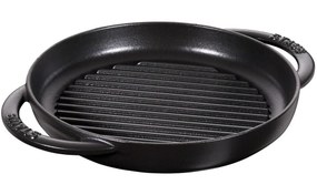Resim Staub Döküm Izgara Yuvarlak Çift Kulplu 22 cm Siyah 