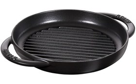Resim Staub Döküm Izgara Yuvarlak Çift Kulplu 22 cm Siyah 