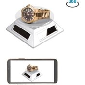 Resim Nexoran Güneş Enerjili Solar 360 Derece Dönen Vitrin Stand Döner Tabla GRİ 