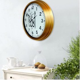 Resim MUSENSO Altın Varaklı Ayetli Salon Ofis Duvar Saati Metal Çerçeve 40 Cm 59400541336 