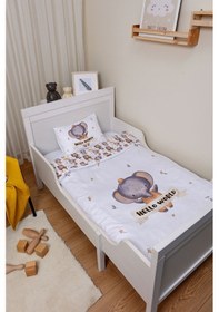 Resim Organik Park Yatak Nevresim Takımı 80x120 - Sevimli Orman Arkadaşım Fil 