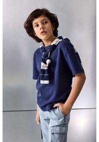 Resim Defacto Oversize Kalın Kumaş Tişört Erkek Çocuk G6486a826smnv31 Lacivert-nv31 