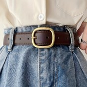 Resim 1 adet Vintage Rahat Kadın Kemeri, Moda PU Kare Tokalı Basit Bel Kemeri, Elbiseler, Montlar, Kotlar için Çok Yönlü Aksesuar, Hafif Gövde, Tekstil Olmayan Malzeme, Günlük Yolculuk, Kolej, Hafta Sonu - Ortalama Beden 