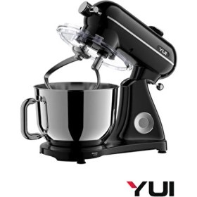Resim Yui M122 Plus Easy Chef Dc Motor Stand Mikser Çift Başlıklı Hoparlör Özellikli Parlak Siyah 