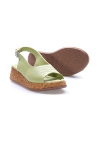 Resim Fast Step Hakiki Deri Kadın Dolgu Topuk Ayakkabı 227za15319-1 Yeşil 