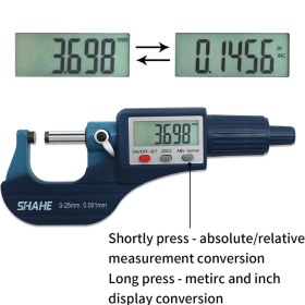 Resim 0-25MM Hassas Dijital Dış Çap Mikrometre, 0,001MM Ölçüm Hassasiyeti 
