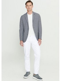 Resim Ac&Co / Altınyıldız Classics Erkek Sıyah Beyaz Slim Fit Dar Kesim Mono Yaka Desenli Blazer Ceket Sıyah Beyaz Siyah - Beyaz 