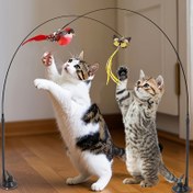 Resim 2/3/5 adet Kedi Oyuncak Seti Simülasyon Kuş Kelebek Doğal Tüyler Eller Serbest - Kuş Kedi Çubuğu Uzun Çubuk Çanlarla Çift Çubuk - Güçlü Emme Kupası Etkileşimli Oyuncak Kedi Avcılık Egzersizi Evcil Hayvan Aksesuarları El Yapımı Doğum Günü Hediyeleri için Uygun Kediler için Yedek Başlıklar Rastgele Boyut ve Renk, Pil Olmadan 