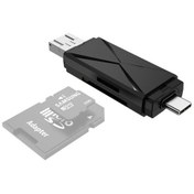 Resim Yh-109 Sd/tf/type-c/micro Usb/usb Bilgisayar Pc Cep Telefonu Otg Kartı Okuyucu Siyah 
