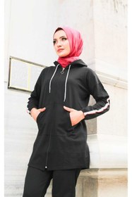 Resim CNG MODA Büyük Beden Tomy Fermuarlı Kapüşonlu Eşofman Takımı 