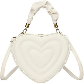 Resim Dolıty Kalp Şekli Omuz Çantası Moda Küçük Güzel Beyaz Beyaz 