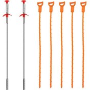 Resim Qingmipy Evde Kanal Ve Tuvalet Tıkanıklığını Çözmek İçin 7 Parça Jilet Seti - Esnek, Kullanıması Kolay Temizlik Aleti 