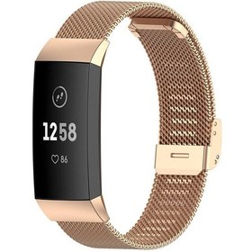 Resim Fitbit Charge 4/3 Xdfind Milanese Metal Toka Saat Bandı İçin Gül Altın 