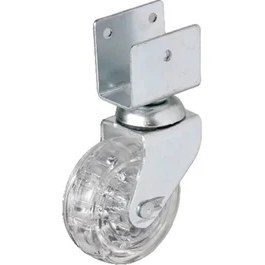 Resim 328 - 50X20 mm Şeffaf Makaralı Kısa U Tablalı Teker 4 Adet 