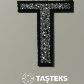 Resim Taşteks Taşlı Ütülenebilen Veya Sticker Olarak Kullanılabilen 6cm T Harfi 