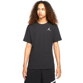 Resim Jordan Jumpman Embroidered Crew Erkek Siyah Basketbol T-Shirt DC7485-010 